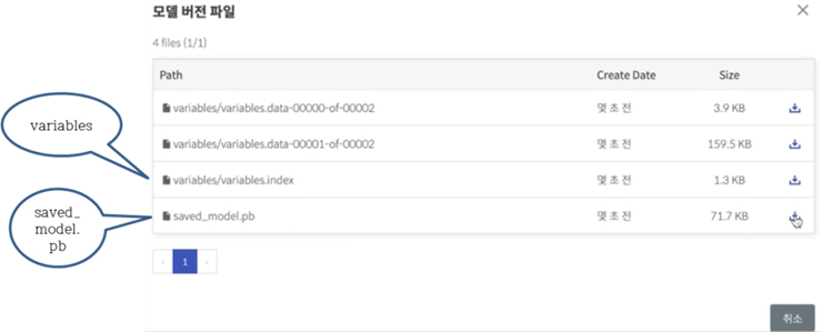 그림4. 모델버전파일 확인 화면