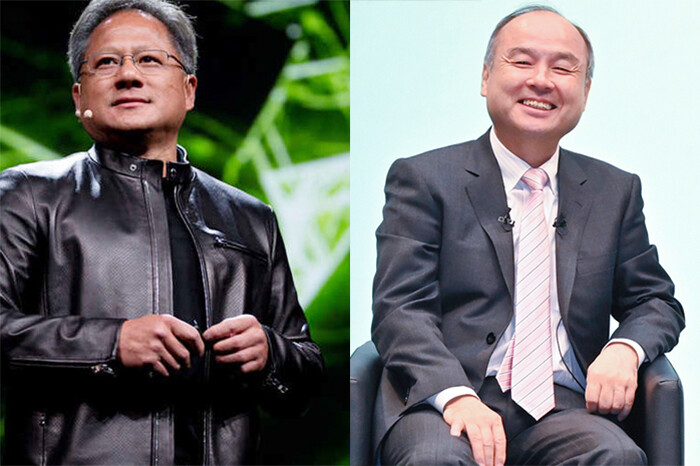 (왼쪽부터) 젠슨 황 엔비디아 CEO, 손정의(손 마사요시) 소프트뱅크 회장 [사진=각사 뉴스룸]