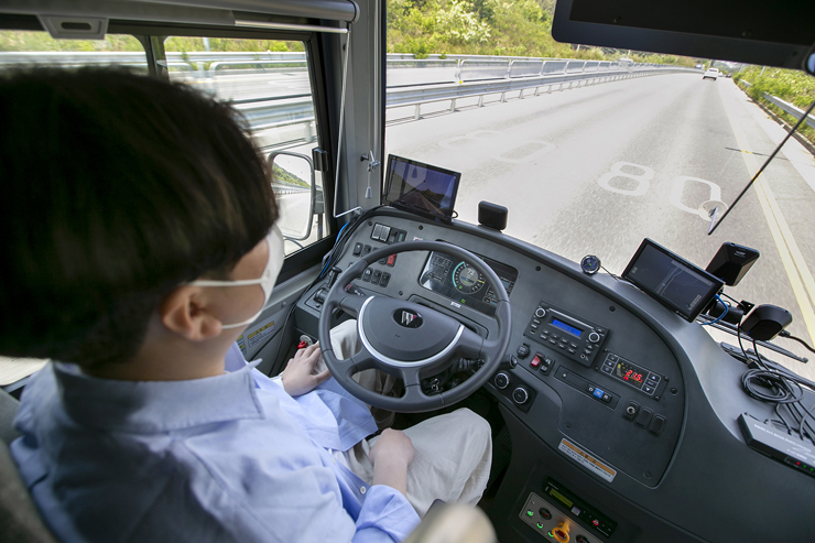 울산 C-ITS 시연버스 내부