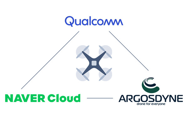 네이버클라우드와 퀄컴, 아르고스다인이 5G를 활용한 드론 개발에 협업한다.