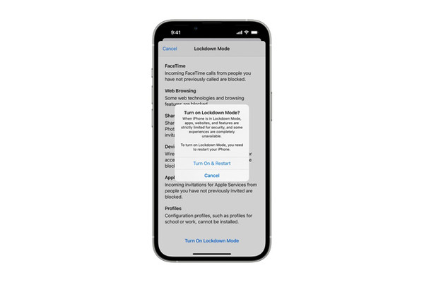 애플이 가장 정교한 타깃 공격을 방어하기 위해 '잠금(락다운)모드'를 iOS에 추가한다. [이미지=애플]