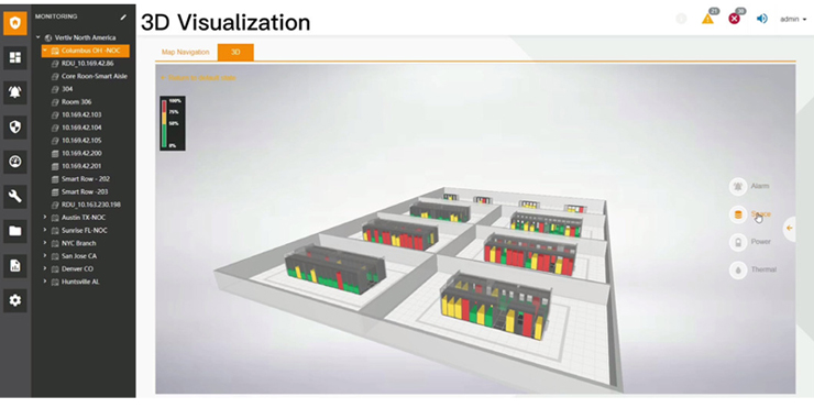 버티브 스마트 인프라사이트 구동 화면