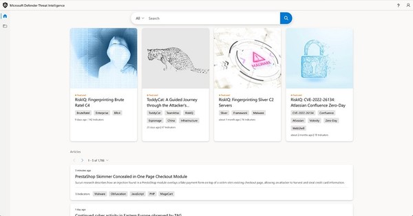 MS 디펜더 위협 인텔리전스 홈 화면 [이미지=MS]
