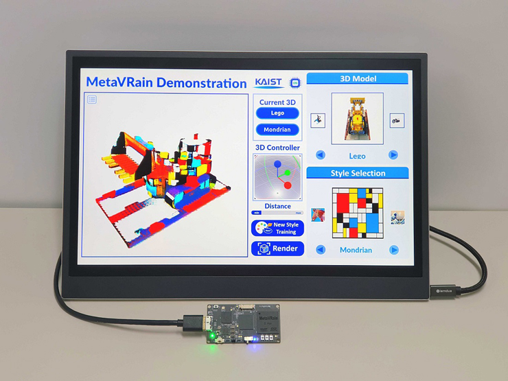 메타브레인을 활용한 3D 스타일 변환 시스템. 선택한 3D 모델를 선택한 스타일에 맞춰 인공지능이 다시 그려준다. [사진=KAIST]