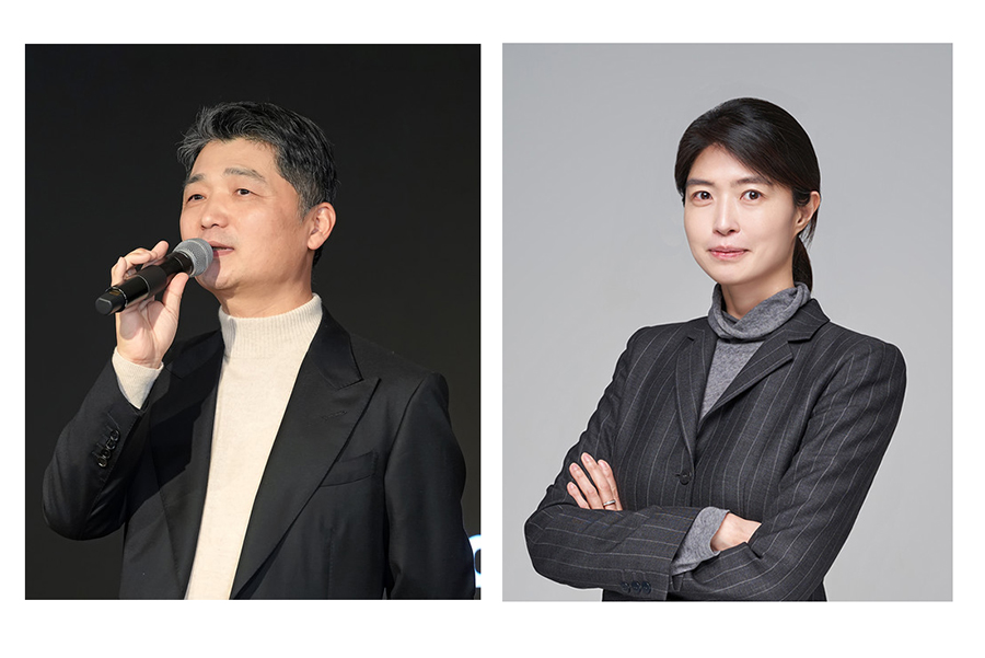 (왼쪽부터) 카카오 김범수 경영쇄신위원장, 정신아 대표 내정자