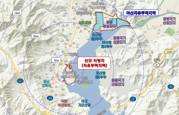 마산 제2자유무역지역 위치 [사진=산업부]