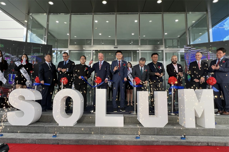 2일(현지시간) 멕시코 바하칼리포니아주 티후아나시 일원에서 열린 신규 생산법인 준공식 [사진=솔루엠]