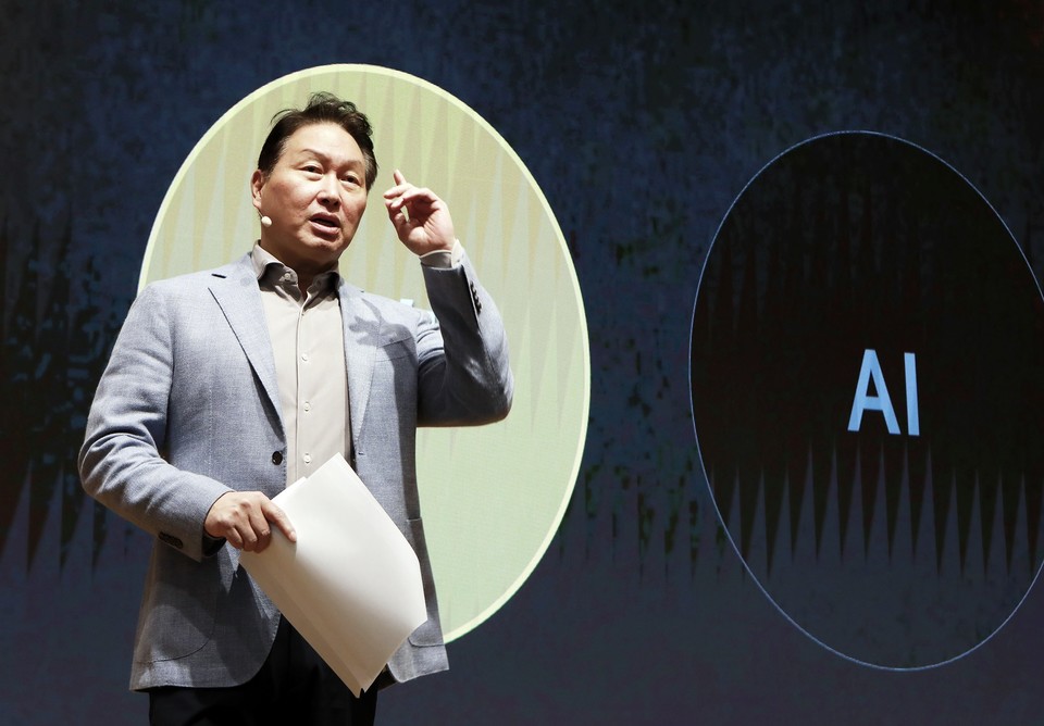 최태원 SK그룹 회장이 SK CEO 세미나에서 폐막연설을 하고 있다. [사진=SK]