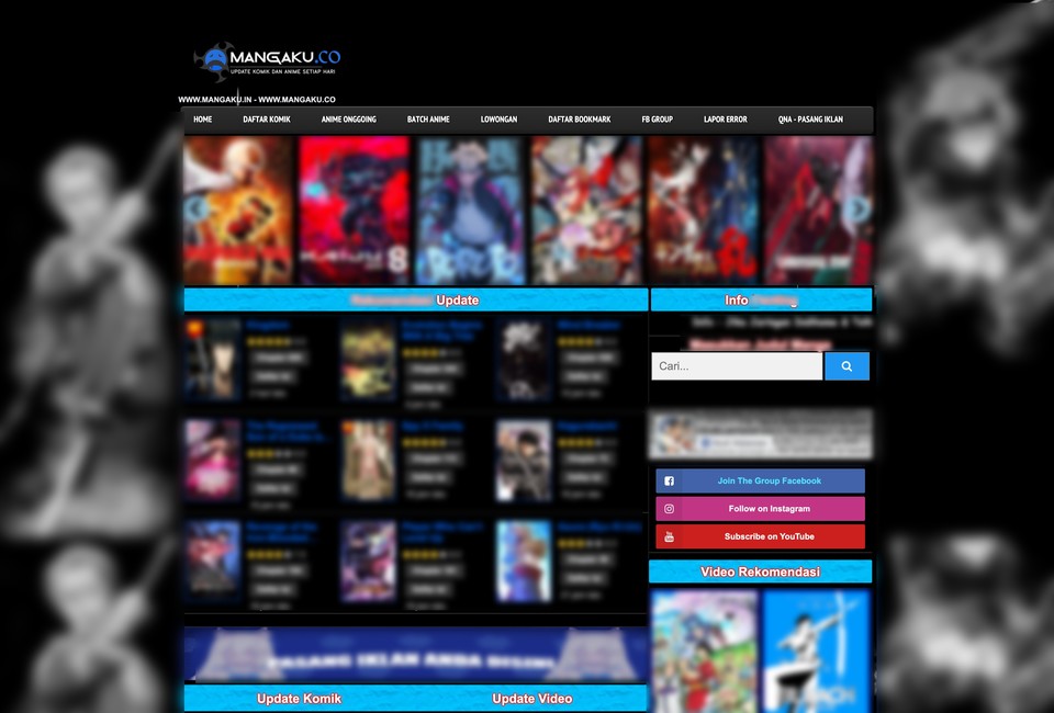 불법 웹툰 사이트 '망가쿠' 웹사이트 화면 [사진=카카오엔터테인먼트]