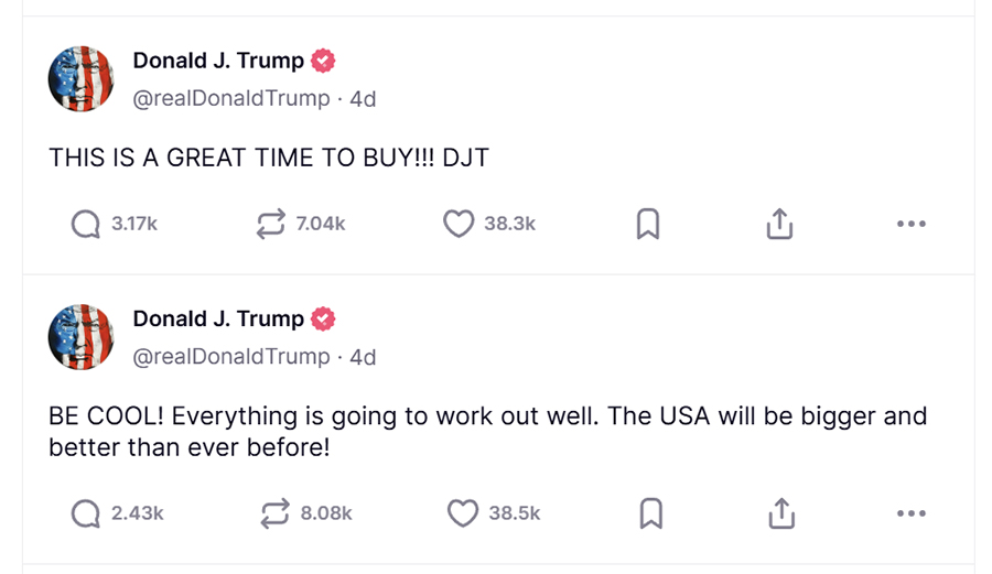 도널드 트럼프 미국 대통령이 SNS(트루스소셜)에 올린 게시글 [source=truthsocial]