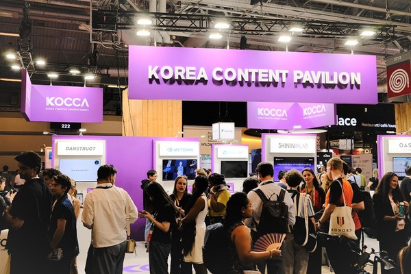  ‘비바테크 2025’의 K-콘텐츠 스타트업 공동관 [사진=콘진원]
