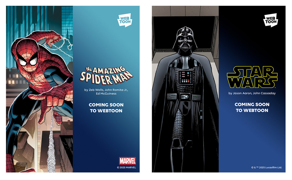 웹툰엔터테인먼트와 디즈니가 손을 잡고 스타워즈 등 인기 IP를 활용한 웹툰을 제작한다. [사진=웹툰엔터테인먼트]
